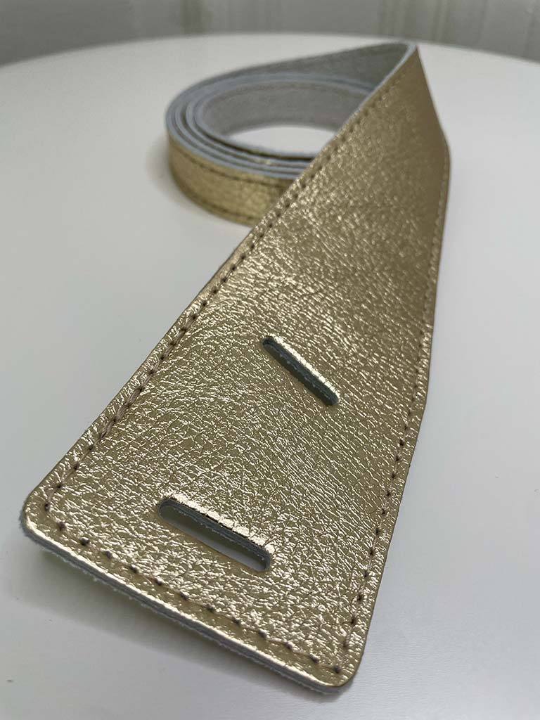 Leather Pull Through Belt - Gold