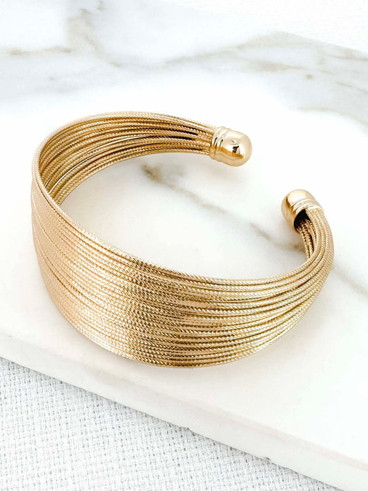 Envy Multi Thread Bangle - Gold