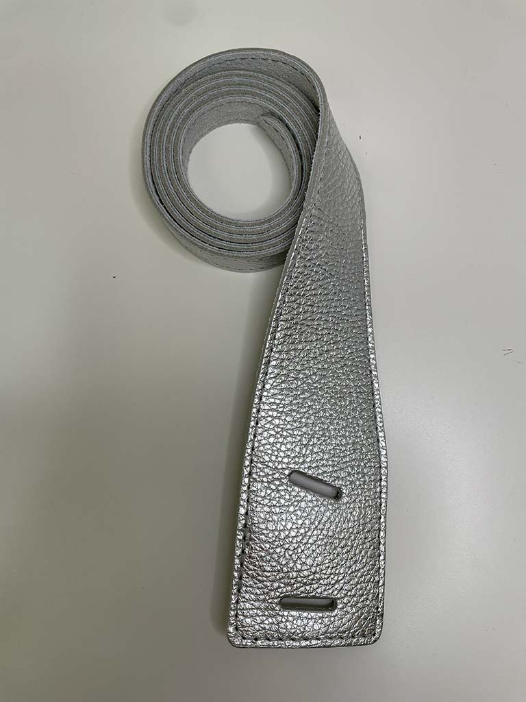 Leather Pull Through Belt - Silver