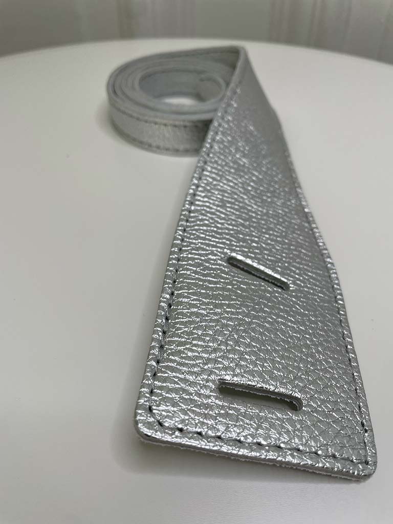 Leather Pull Through Belt - Silver