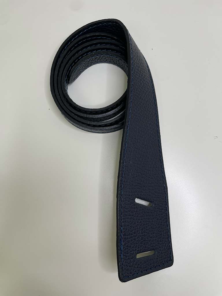 Leather Pull Through Belt - Navy