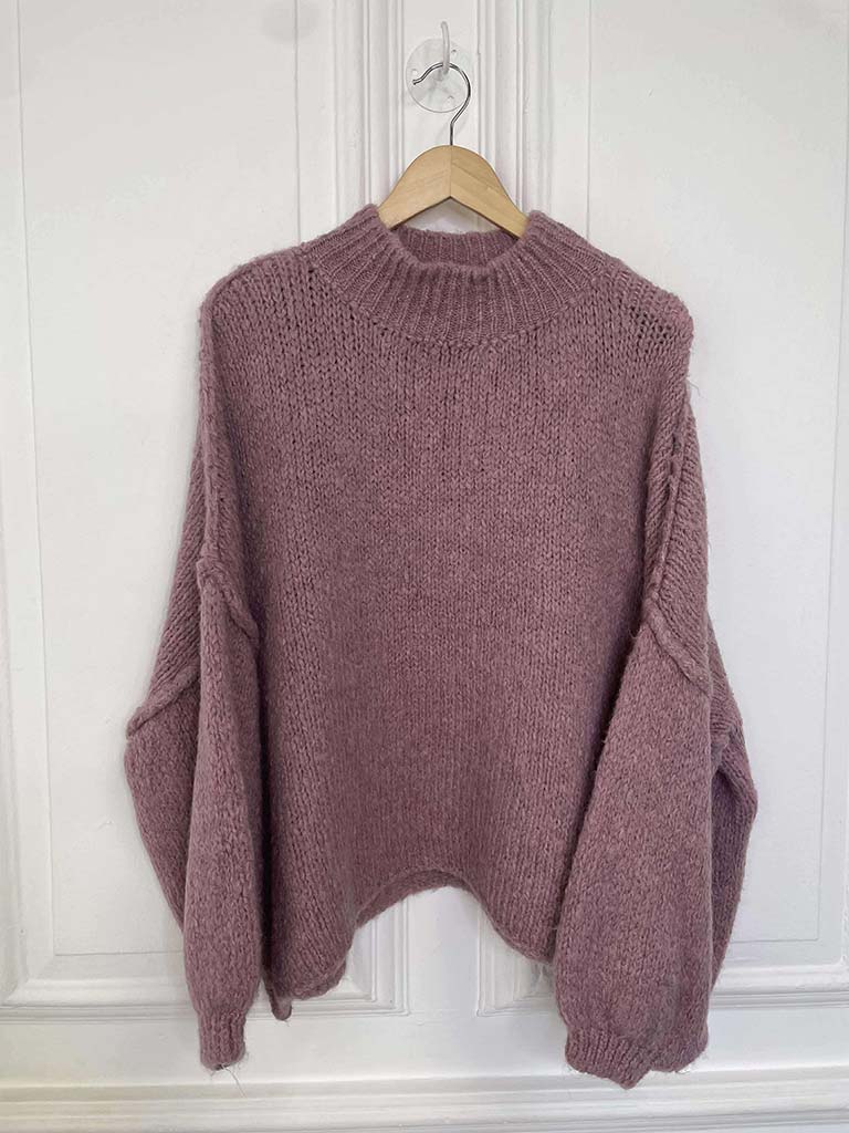 Chunky Exposed Seam Knit - Violet