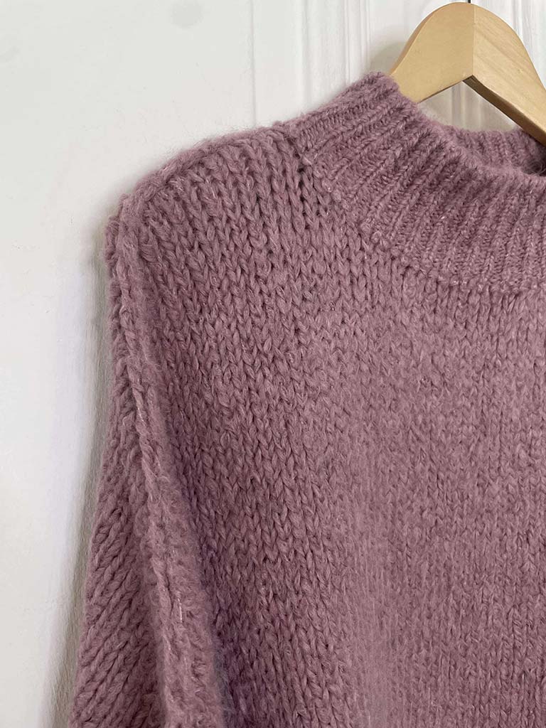 Chunky Exposed Seam Knit - Violet