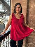 Classic V-Neck Vest - Ruby