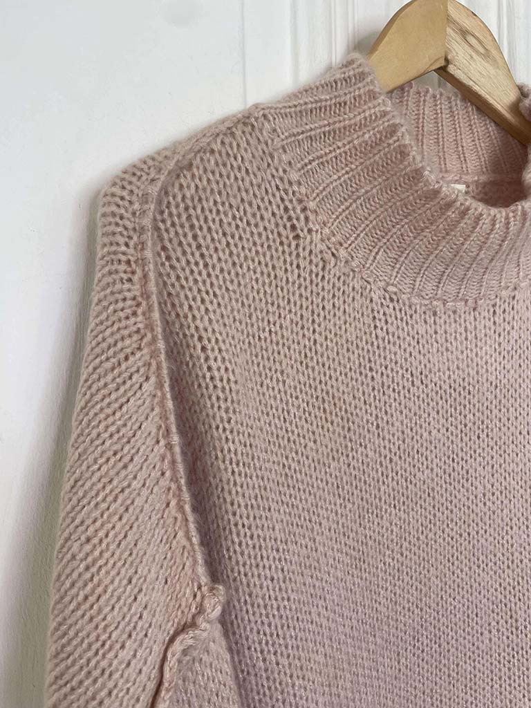 Exposed Seam Slouchy Knit - Dusky Pink