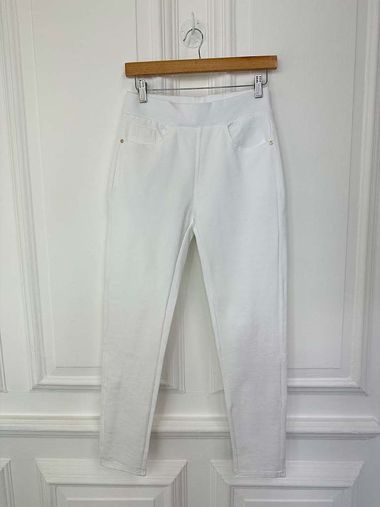 Stretchy High Waisted Jeggings - White