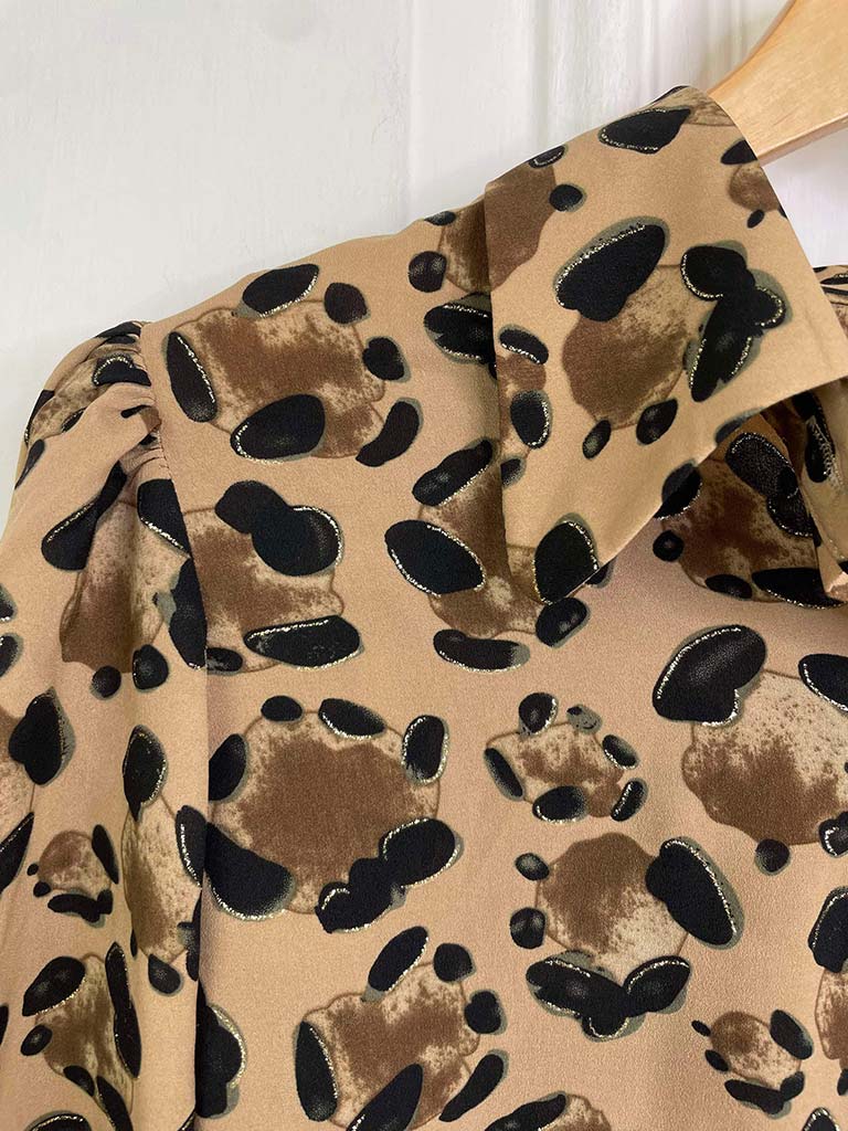 Malissa J Leopard Classic Shirt - Camel