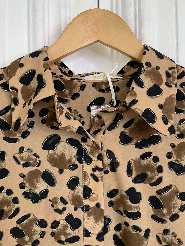 Malissa J Leopard Classic Shirt - Camel