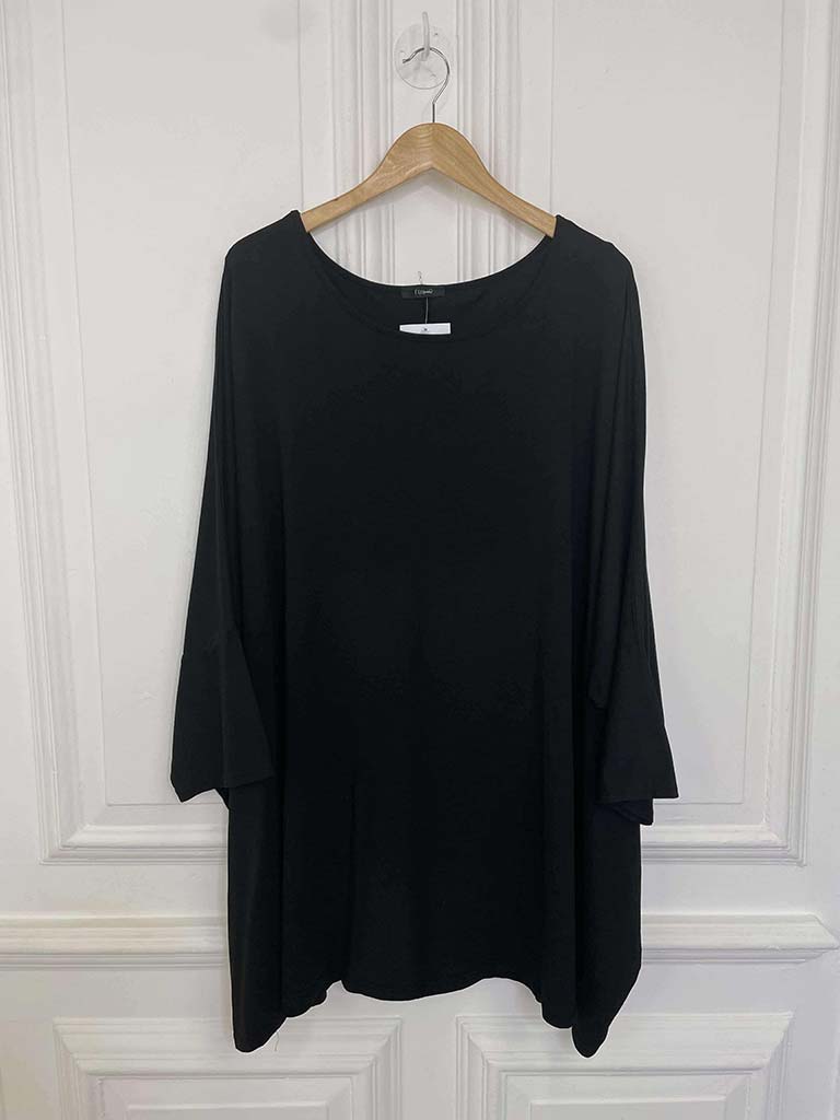 Oversized Jersey Tunic - Black