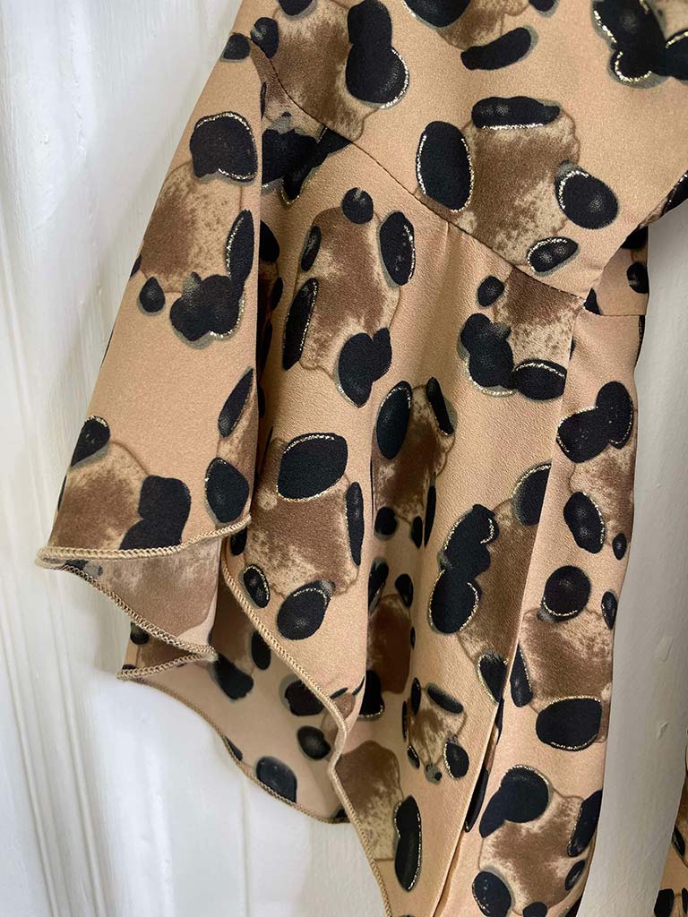 Malissa J Leopard Bell Sleeve Top - Camel