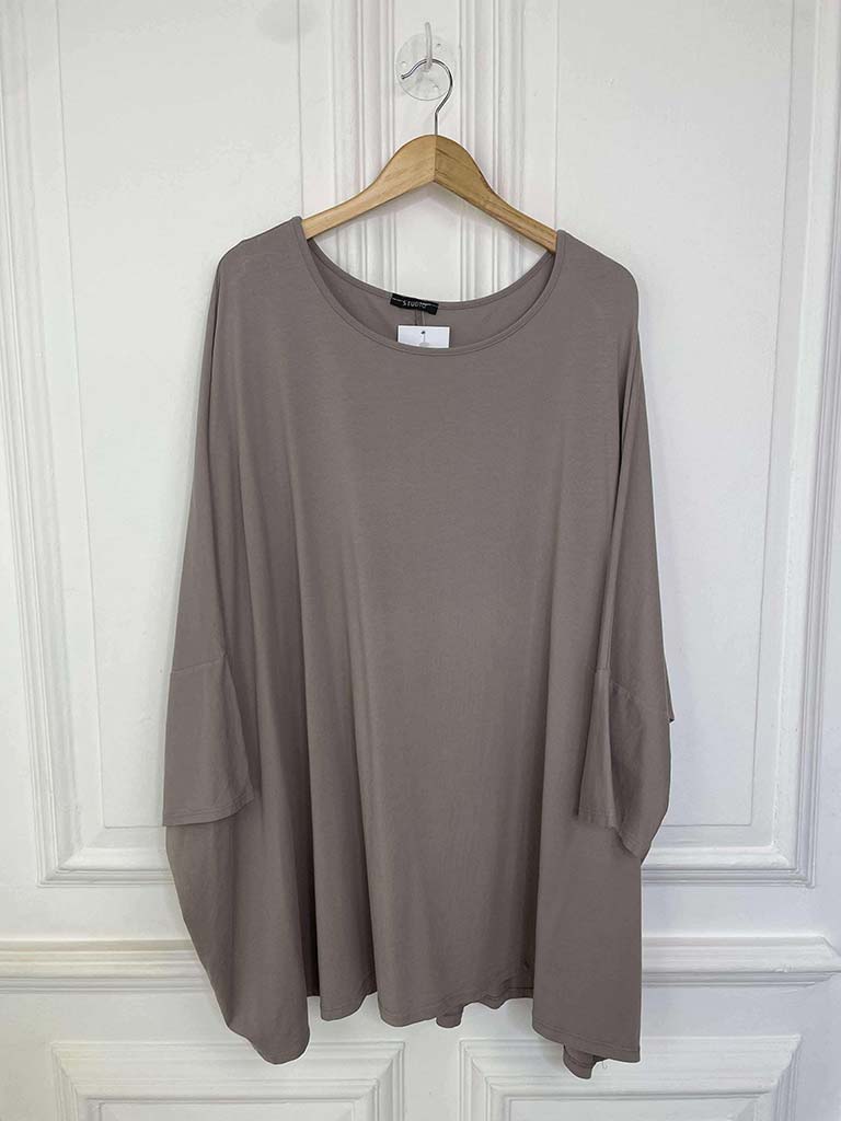 Oversized Jersey Tunic - Mushroom