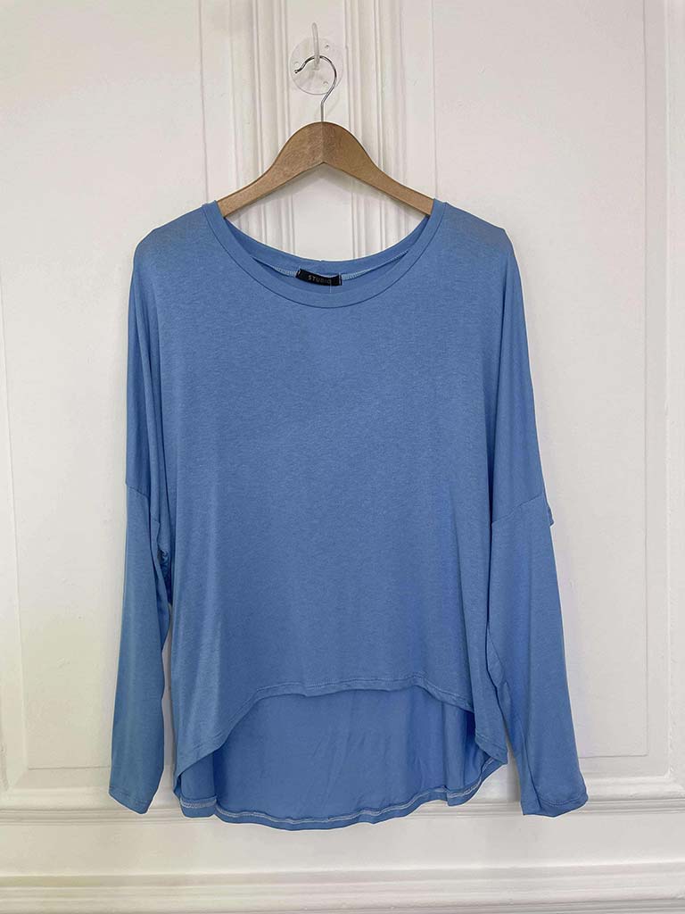 Basic Long Sleeve Jersey Top - Sky