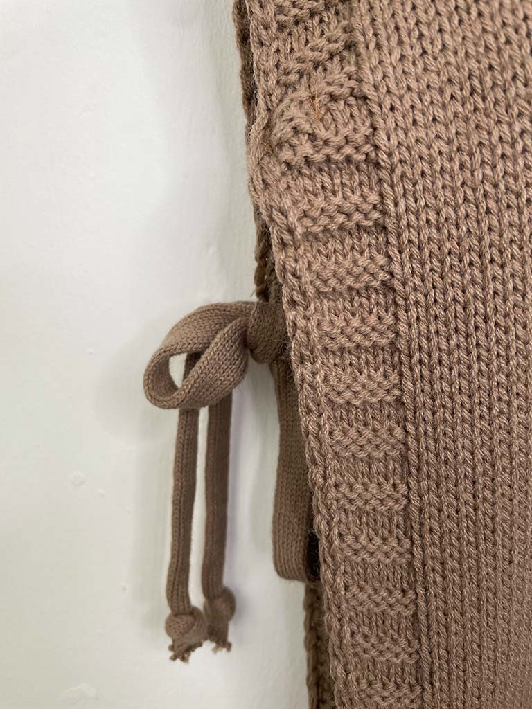 High Neck Tie Tank Knit - Mocha