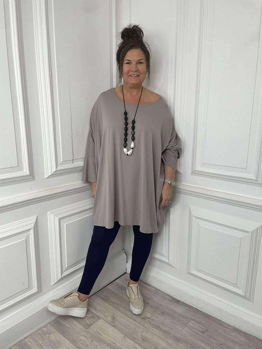 Oversized Jersey Tunic - Mushroom