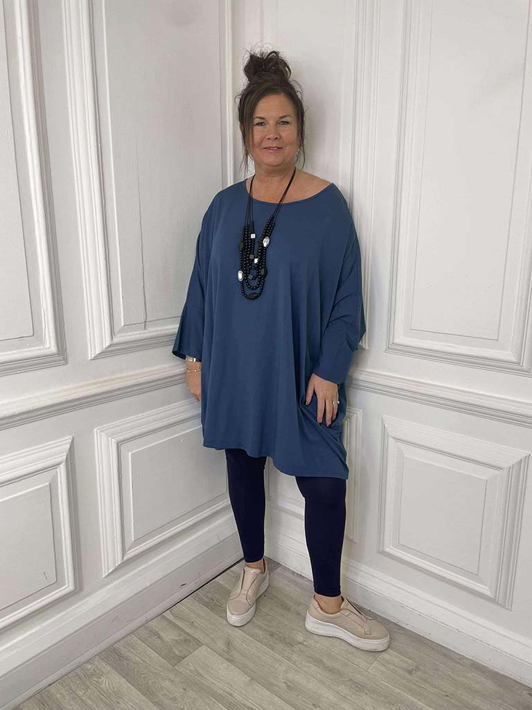 Oversized Jersey Tunic - Denim