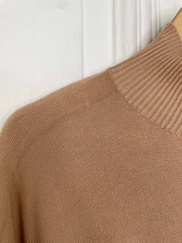 High Neck Oversized Knit - Caramel