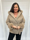 Malissa J Faux Fur Trim Jacket - Stone