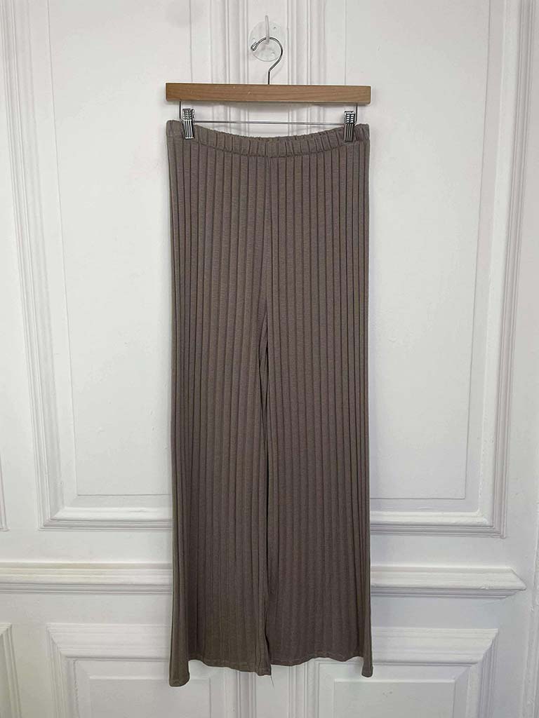 Striped Knitted Trousers - Mocha