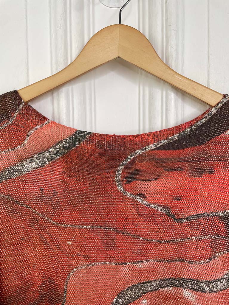 Print Batwing Knit - Red Marble