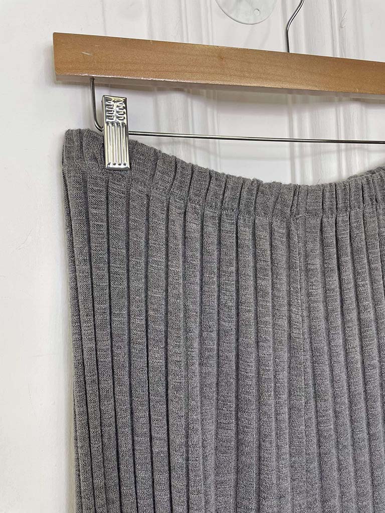 Striped Knitted Trousers - Grey