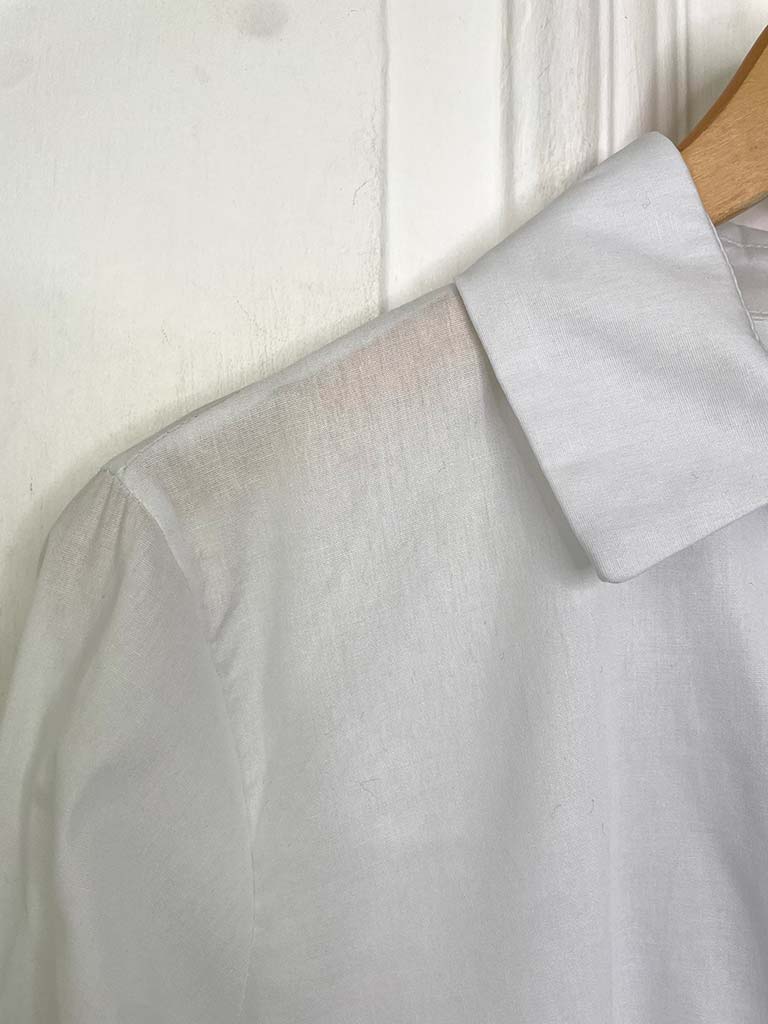 Dipped Back A-Line Shirt - White