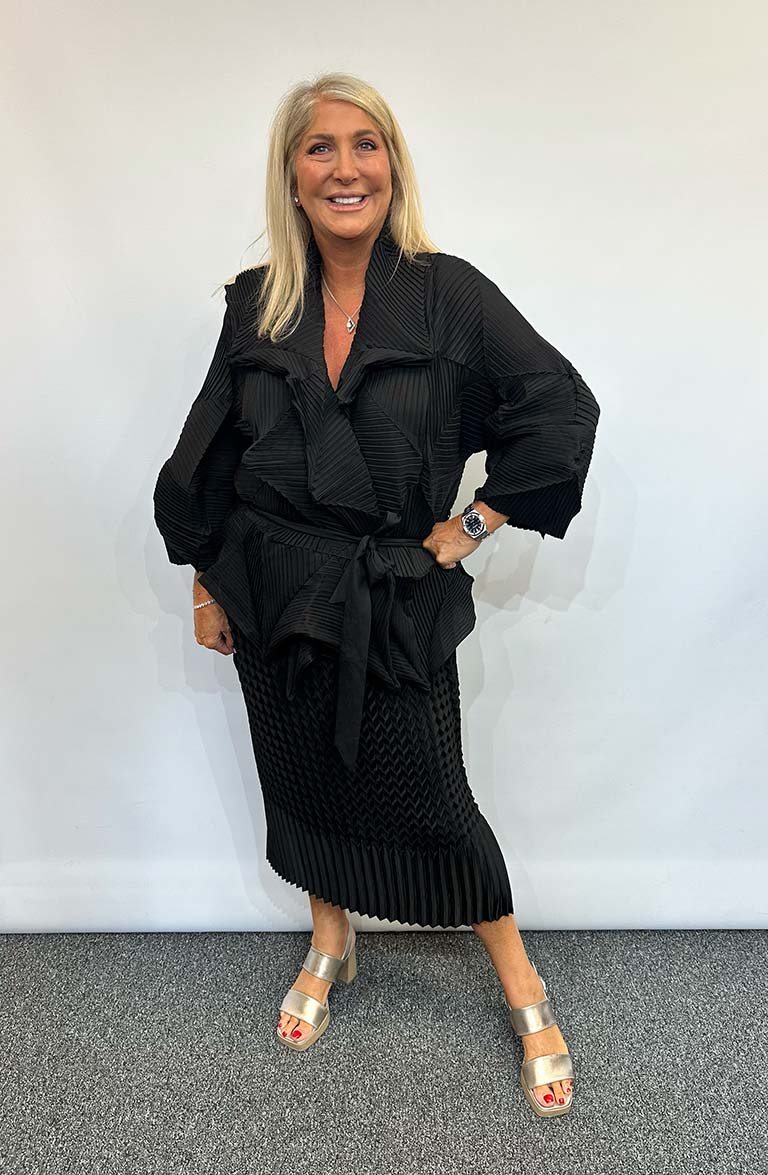 Malissa J Pleated Jacket - Black