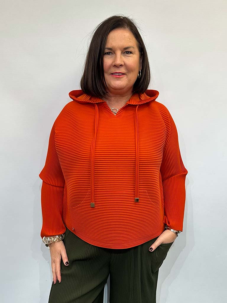Malissa J Pleat Hoodie - Orange