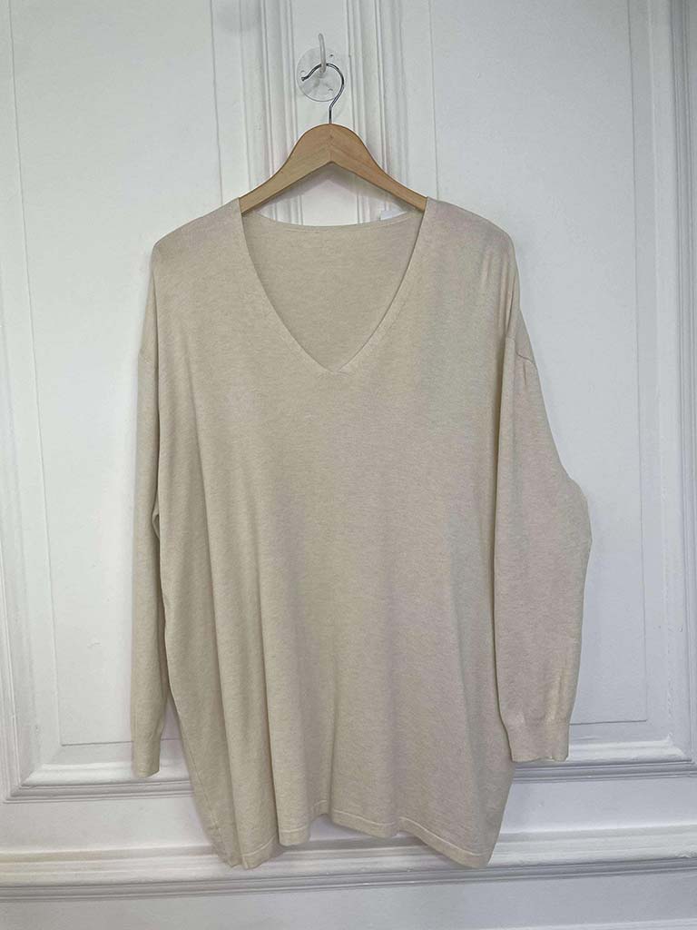 V-Neck Soft Touch Knit - Ivory