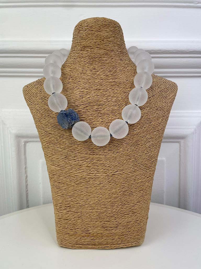 Envy Clouded Bead Necklace - White