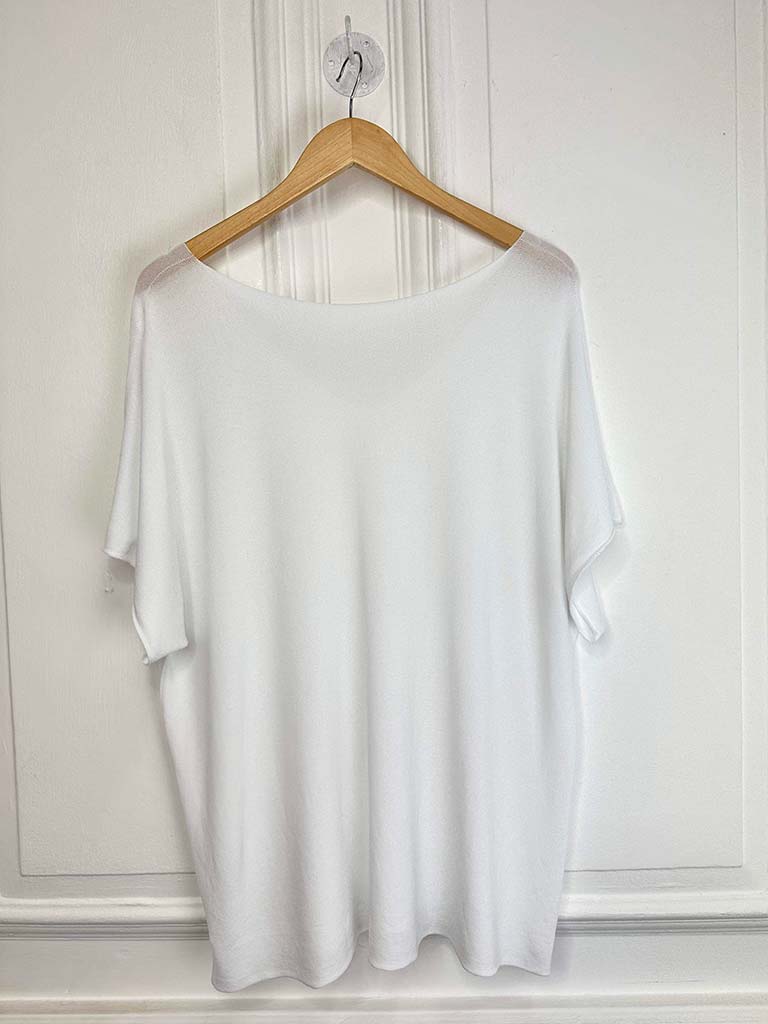 Lightweight Knitted T-Shirt - White