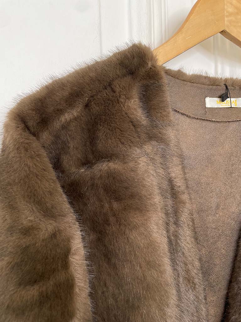 Malissa J Luxe Faux Fur Jacket - Chocolate