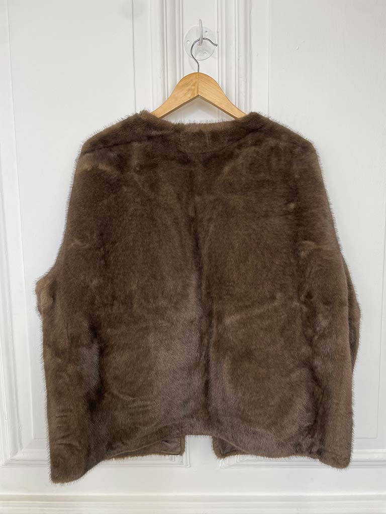 Malissa J Luxe Faux Fur Jacket - Chocolate