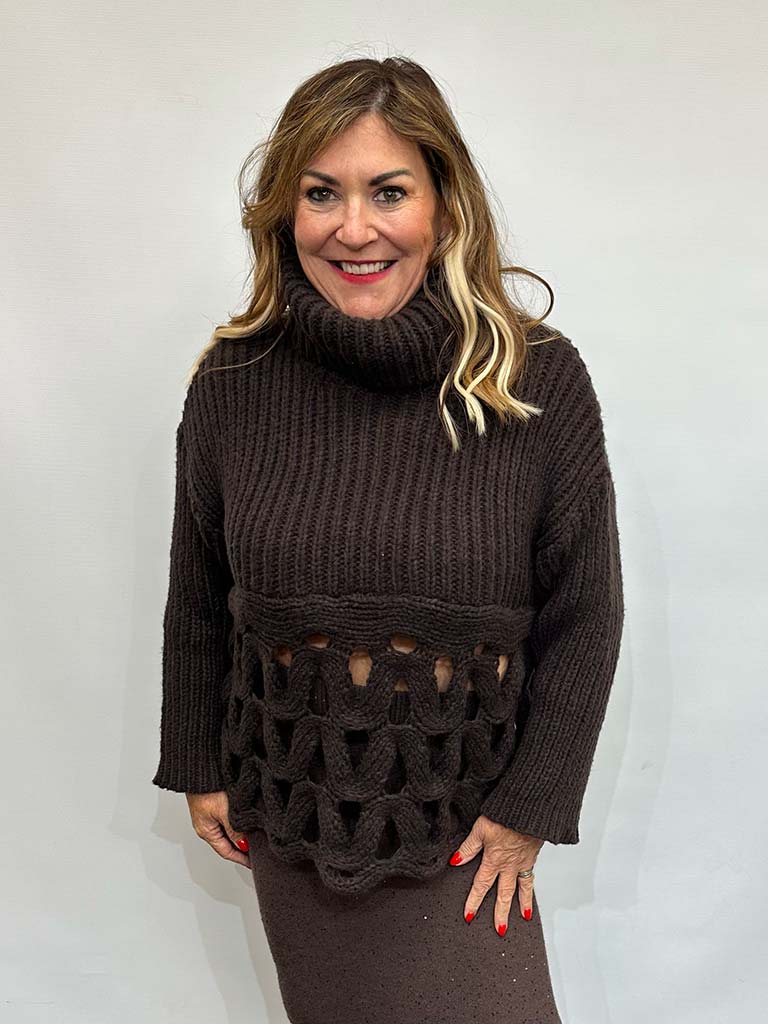 Malissa J Polo Loop Knit - Chocolate