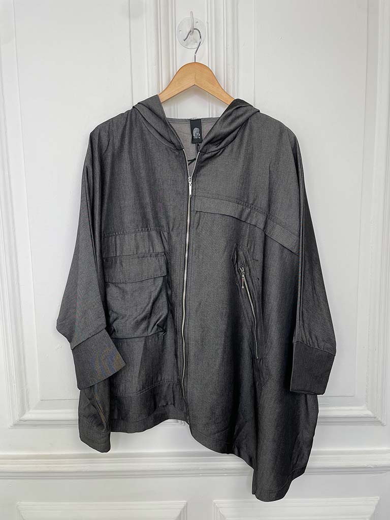 I.D Lustre Hooded Jacket - Vintage Black