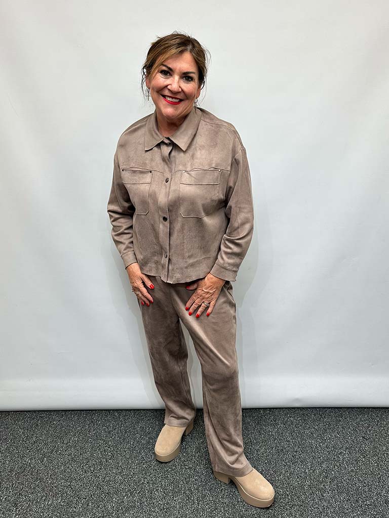 Malissa J Faux Suede Jacket - Mushroom