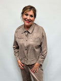 Malissa J Faux Suede Jacket - Mushroom