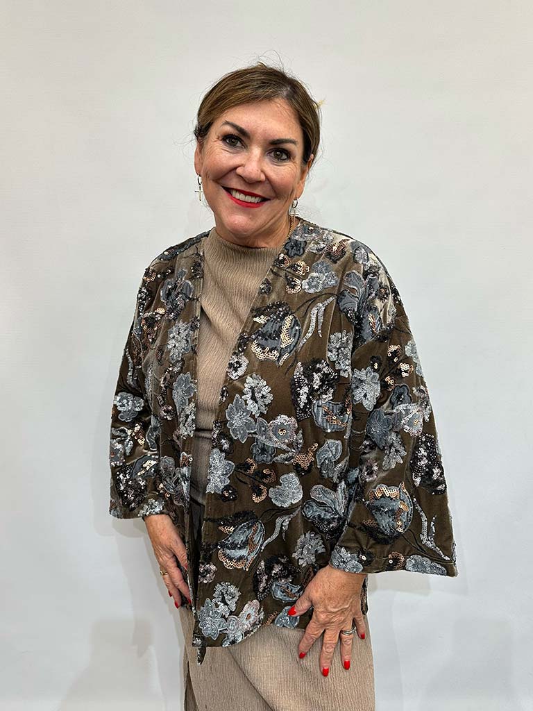 Malissa J Vintage Sequin Jacket - Latte