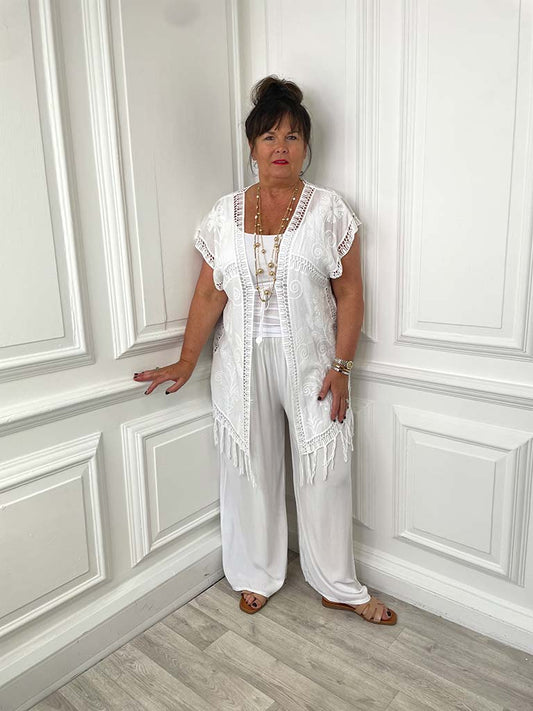 Crochet Fringed Kimono