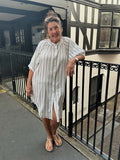 Studded Stripe Tunic - White