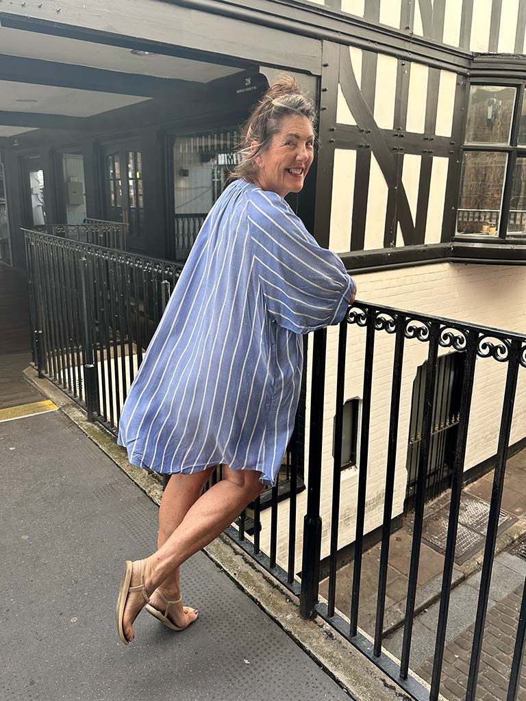 Studded Stripe Tunic - Denim