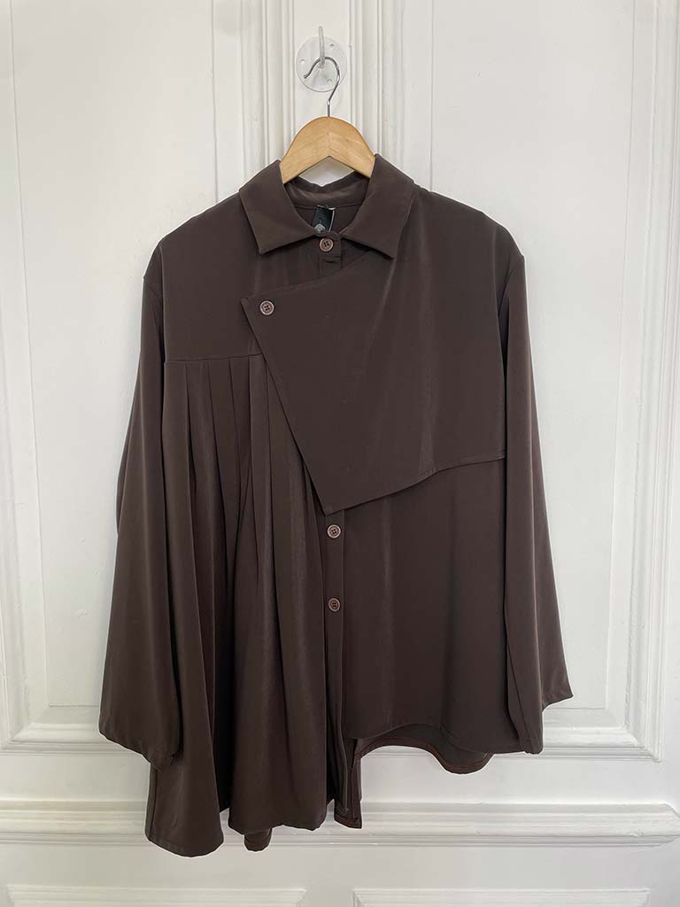 I.D Pleat Shirt - Espresso