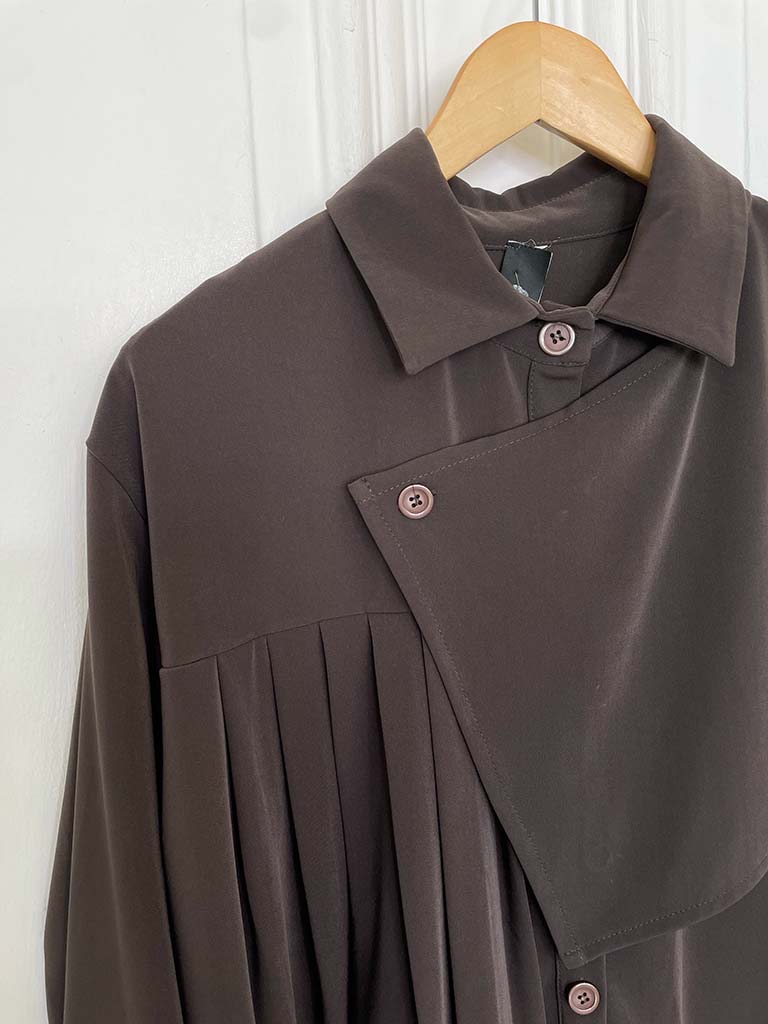 I.D Pleat Shirt - Espresso