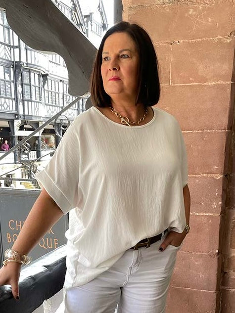 Oversized Basic Top - Warm White