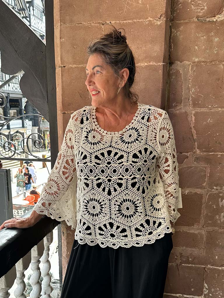 Boho Crochet Top - Ecru