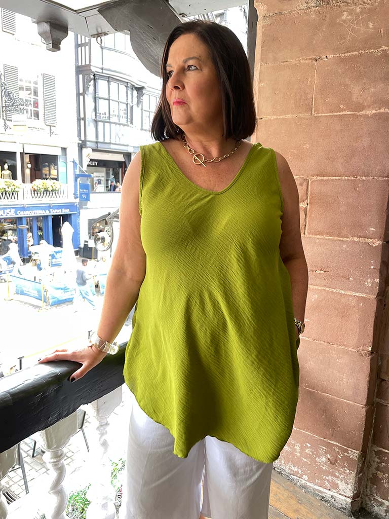 Classic V-Neck Vest - Avocado