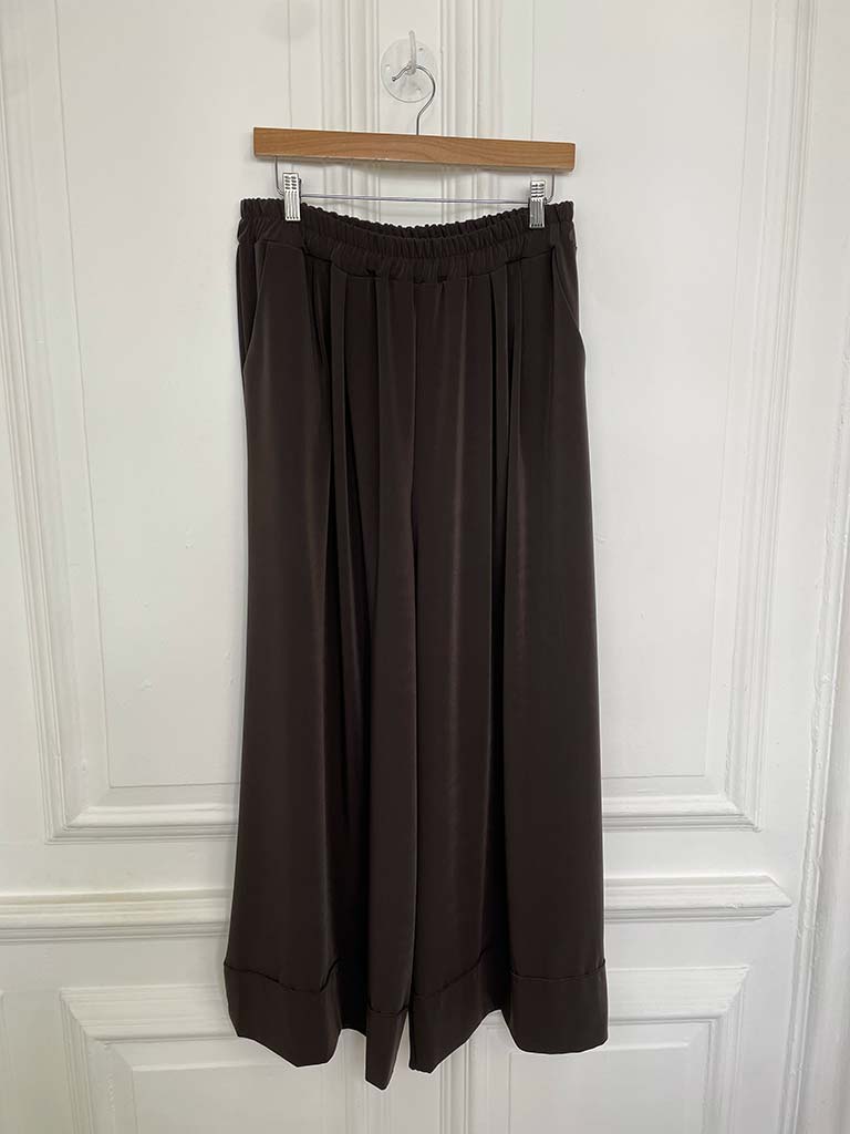 I.D Turn Up Wide Leg Trouser - Espresso