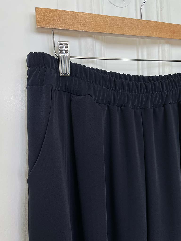 I.D Turn Up Wide Leg Trouser - Navy