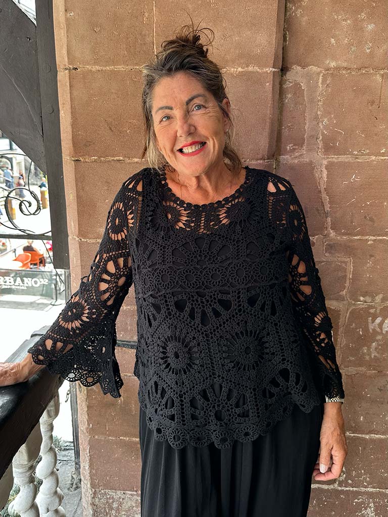 Boho Crochet Top - Black