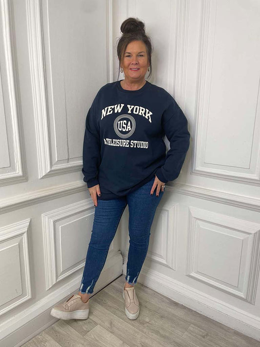 New York Slouchy Sweatshirt - Navy