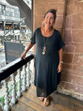 Cotton Cocoon Dress - Black